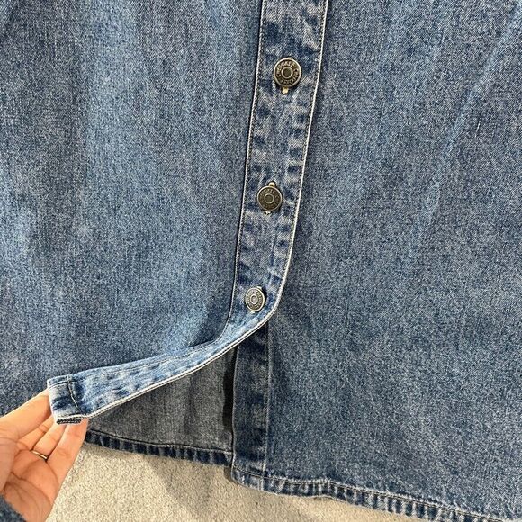 Vintage Cherokee Denim Skirt Sz 8 Button Up 100% Cotton 90s 90’s Y2K Jean Button - Picture 5 of 9